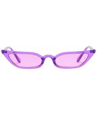 Semi-rimless Women Vintage Cat Eye Sunglasses Retro Small Frame UV400 Eyewear Fashion Ladies - Purple - C5193XHYO8A $21.27