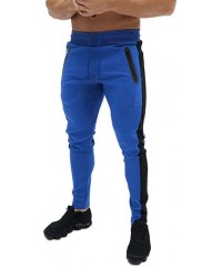 Sport Pants for Men Splicing Printed Overalls Casual Pocket Sport Work Casual Trouser Pants - Blue - CV18SL45RME $14.48