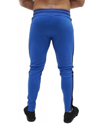 Sport Pants for Men Splicing Printed Overalls Casual Pocket Sport Work Casual Trouser Pants - Blue - CV18SL45RME $14.48