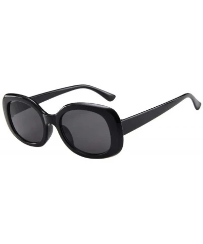 Square Big Frame Sunglasses Vintage Retro Oval Shape Sunglasses Unisex Sunglasses Eyewear (F) - F - C218R3IW0GU $18.47