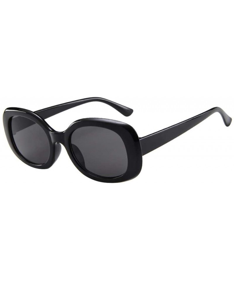 Square Big Frame Sunglasses Vintage Retro Oval Shape Sunglasses Unisex Sunglasses Eyewear (F) - F - C218R3IW0GU $9.12