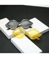 Semi-rimless Candy Jelly Color Lips Shaped Integrated Sunshade Sunglasses For Fashion Women - Yellow - CM196OMEWMT $8.11