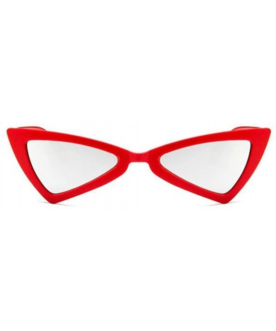 Butterfly Women/Men Sunglasses Fashion Bow Frame UV400 Anti-glare Lens Glasses - Red&silver - CD18D4NQSGI $10.39