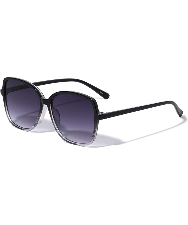 Square Classic Retro Square Butterfly Fashion Sunglasses - Smoke Semi Clear - CK196MU8TWD $11.54