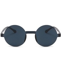 Round Oversized Sunglasses Designer Frameless Glasses - Black - CM18S5MTL5S $19.46