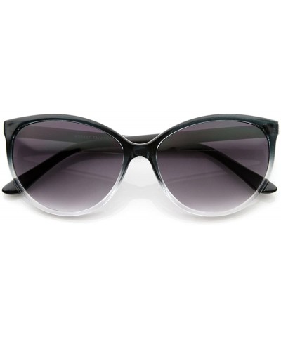Cat Eye Translucent Fade Color Womens Fashion Cat Eye Sunglasses (Black-Fade) - CG11988C0KZ $19.12