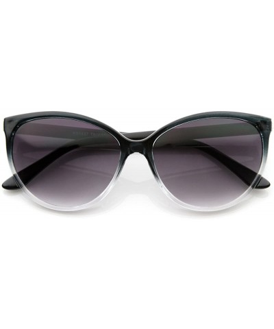 Cat Eye Translucent Fade Color Womens Fashion Cat Eye Sunglasses (Black-Fade) - CG11988C0KZ $8.38