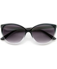 Cat Eye Translucent Fade Color Womens Fashion Cat Eye Sunglasses (Black-Fade) - CG11988C0KZ $19.12