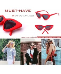 Cat Eye Retro Narrow Cat Eye Sunglasses Vintage Clout Goggles for women UV400 M97 - Red Frame/Grey Lens - C818N0CWSK8 $16.79