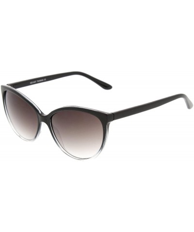 Cat Eye Translucent Fade Color Womens Fashion Cat Eye Sunglasses (Black-Fade) - CG11988C0KZ $19.12