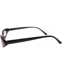 Cat Eye Unique Narrow Slim Designer Womens Pointy Cat Eye Trendy Sunglasses - Black / Pink - CZ18U5TST5D $9.36