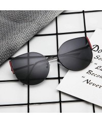 Sport Classic Retro Designer Style Cat Eye Sunglasses for Women Metal PC UV 400 Protection Sunglasses - Red Black - CA18T2TLO...