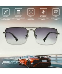 Square Gradient Bifocal Sunglasses for Men Women Aviator Tinted Readers - Gradient Smoke / Gunmetal - C5196SIXOUC $14.97