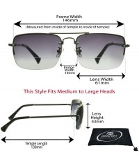 Square Gradient Bifocal Sunglasses for Men Women Aviator Tinted Readers - Gradient Smoke / Gunmetal - C5196SIXOUC $14.97