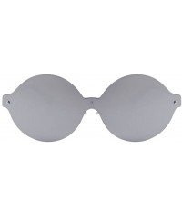 Goggle Women Round Mirror UV400 Integrated Sunglasses Men Eyewear - Silver - C917Z6ZL88N $13.99