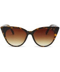 Cat Eye Unisex Vintage Translucent Tint Cat Eye Plastic Lenses Sunglasses - Brown - C018NELKH5Q $9.97