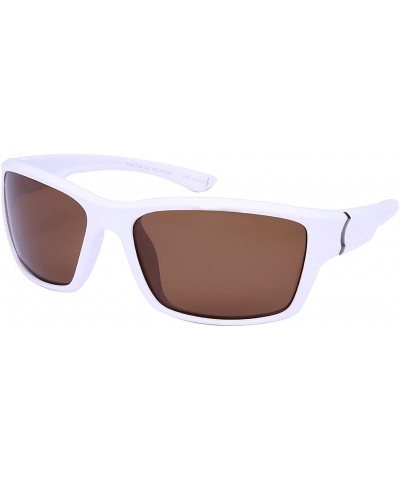 Wrap Sports Style Sunglasses with Polarized Lens 570057AM-P - Matte White - CS12N6KJ03H $24.10