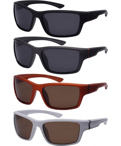 Wrap Sports Style Sunglasses with Polarized Lens 570057AM-P - Matte White - CS12N6KJ03H $11.73