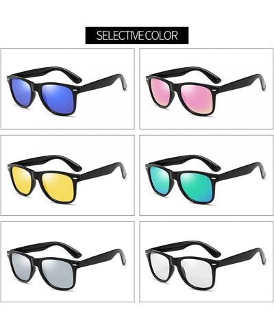Sport Polarized Sunglasses For Men Women Retro TR90 Frame Square Shades Vintage BRAND DESIGNER Classic Sun Glasses - C5128LF2...