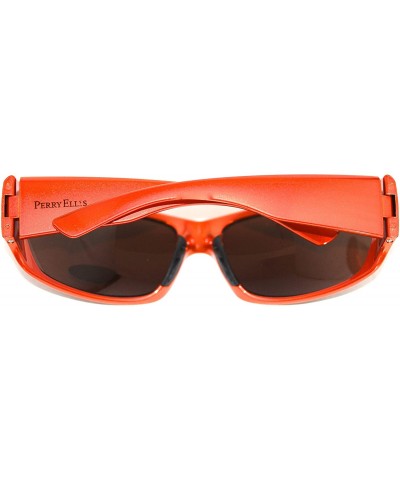 Rectangular Rectangle Orange Plastic Sunglass PE12 6 Orange - CQ11U4M9IFJ $18.38