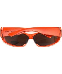 Rectangular Rectangle Orange Plastic Sunglass PE12 6 Orange - CQ11U4M9IFJ $18.38