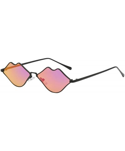 Rectangular Women Man Fashion Vintage Lips Irregular Shape Sunglasses-Eyewear Retro Unisex - E - CL18OZH8YR0 $7.49