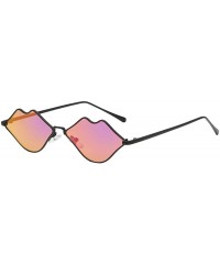 Rectangular Women Man Fashion Vintage Lips Irregular Shape Sunglasses-Eyewear Retro Unisex - E - CL18OZH8YR0 $7.49