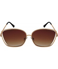Square Large Cutout Square Sunglasses for Women Spring Hinges 3192S - Rose Gold Frame/Grey-pink Lens - CY18H0QS7WE $18.32