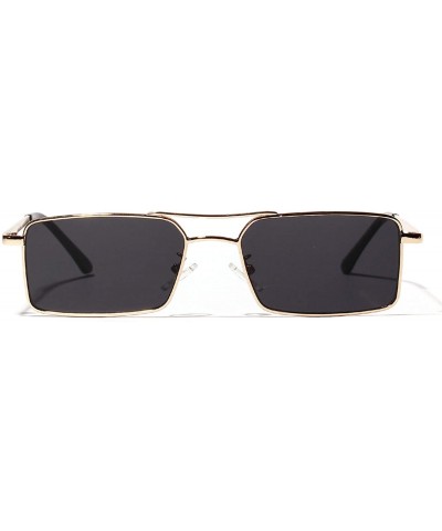 Oversized New Square Sunglasses Women Retro Men Er Sun Glasses Vintage Gradient Mirrored Metal Frame - C2 - C6198AI9LUY $14.90