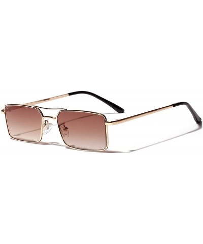 Oversized New Square Sunglasses Women Retro Men Er Sun Glasses Vintage Gradient Mirrored Metal Frame - C2 - C6198AI9LUY $14.90