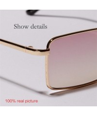 Oversized New Square Sunglasses Women Retro Men Er Sun Glasses Vintage Gradient Mirrored Metal Frame - C2 - C6198AI9LUY $14.90