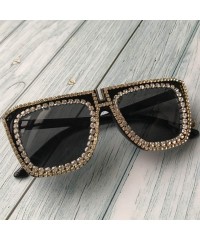 Round Big Men Sunglasses Square Shape Diamond Sun Glasses UV400 Oversized Nigt Vision Lens Eyeglass Oculos De Sol - CI198AHSR...
