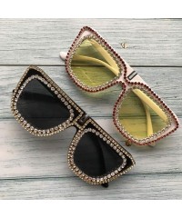 Round Big Men Sunglasses Square Shape Diamond Sun Glasses UV400 Oversized Nigt Vision Lens Eyeglass Oculos De Sol - CI198AHSR...