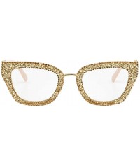 Square Fashion Punk Sunglasses for Women Men - Square Glasses Matel Frame UV400 Protection - Clear-gold - CR18A5TQWWL $30.92