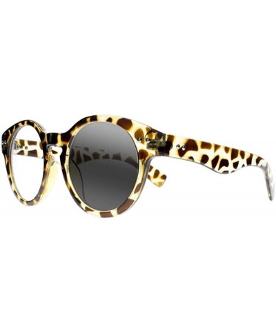 Round Mens Women Round frame Transition Photochromic Bifocal Reading Glasses UV400 Sunglasses - Brown - CU18K6NHGDO $44.08