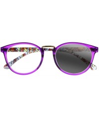 Oval Women Bohemian Style Sunglasses Bifocal Transition Photochromic Reader Reading Glasses - Purple - CE18I6SCS8H $20.42