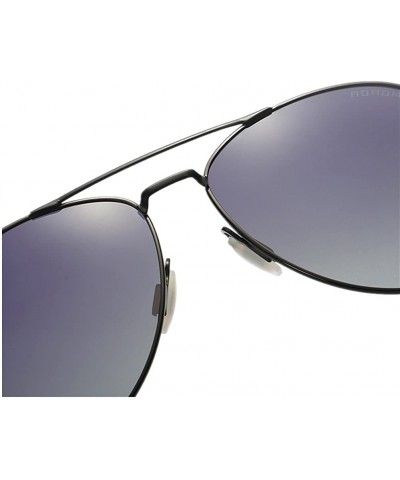 Aviator Mens Womens Aviator UV400 Polarized Sunglasses with Sun Glasses Case - Black/Grey Board - CB1864GXR0M $13.99