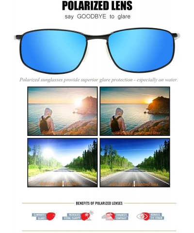 Round Polarized Sunglasses for Men- 8-base Curve Wrap Metal Frame for Fishing Sporting Driving with Sunglasses Case - CP18QXW...