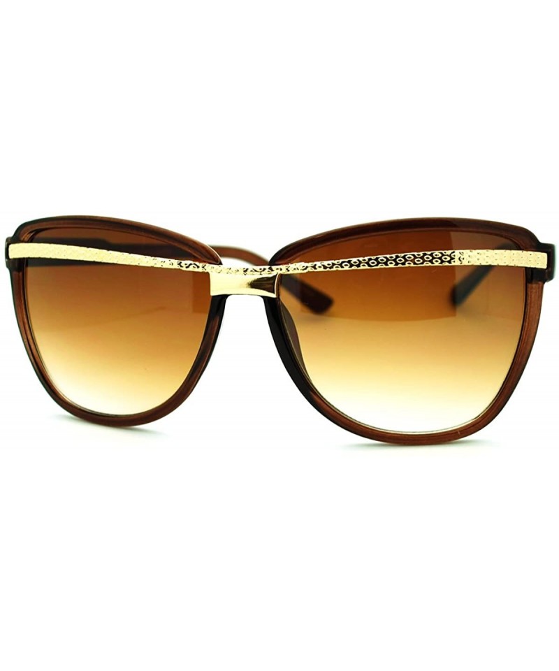 Butterfly Unique Metal Top Line Design Sunglasses Womens Fashion - Brown - CI11G6LIG5P $18.50
