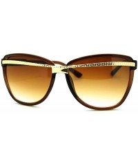 Butterfly Unique Metal Top Line Design Sunglasses Womens Fashion - Brown - CI11G6LIG5P $12.00