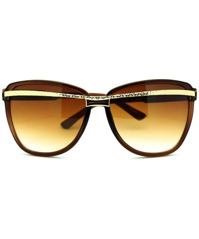 Butterfly Unique Metal Top Line Design Sunglasses Womens Fashion - Brown - CI11G6LIG5P $12.00