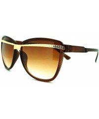 Butterfly Unique Metal Top Line Design Sunglasses Womens Fashion - Brown - CI11G6LIG5P $12.00