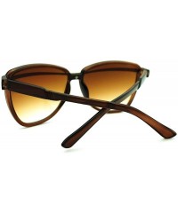 Butterfly Unique Metal Top Line Design Sunglasses Womens Fashion - Brown - CI11G6LIG5P $12.00