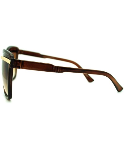 Butterfly Unique Metal Top Line Design Sunglasses Womens Fashion - Brown - CI11G6LIG5P $18.50