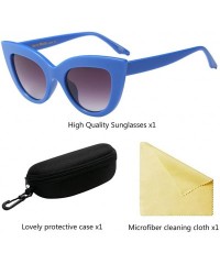 Wayfarer Vintage Cat Eye Style Oversized Holiday Womens Sunglasses Designer - Blue - CW18G7WI63E $11.02