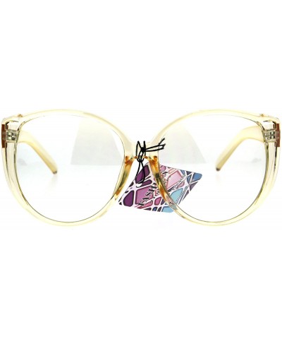 Butterfly Womens Ironic Granny Thick Plastic Butterfly Clear Lens Eye Glasses - Yellow - C2182K0KU05 $12.23