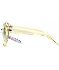 Butterfly Womens Ironic Granny Thick Plastic Butterfly Clear Lens Eye Glasses - Yellow - C2182K0KU05 $12.23