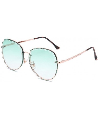 Butterfly Butterfly Sunglasses Rimless Scalloped - Green - CQ18RL3NDZM $9.02