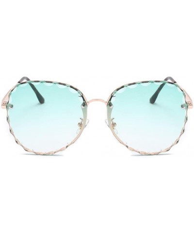 Butterfly Butterfly Sunglasses Rimless Scalloped - Green - CQ18RL3NDZM $9.02