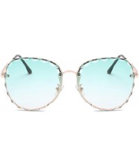 Butterfly Butterfly Sunglasses Rimless Scalloped - Green - CQ18RL3NDZM $9.02